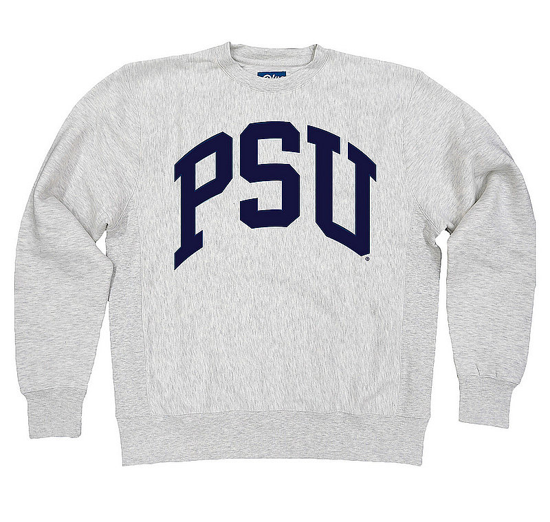 Penn State Block PSU Ash Reverse Weave Crewneck Sweatshirt 
