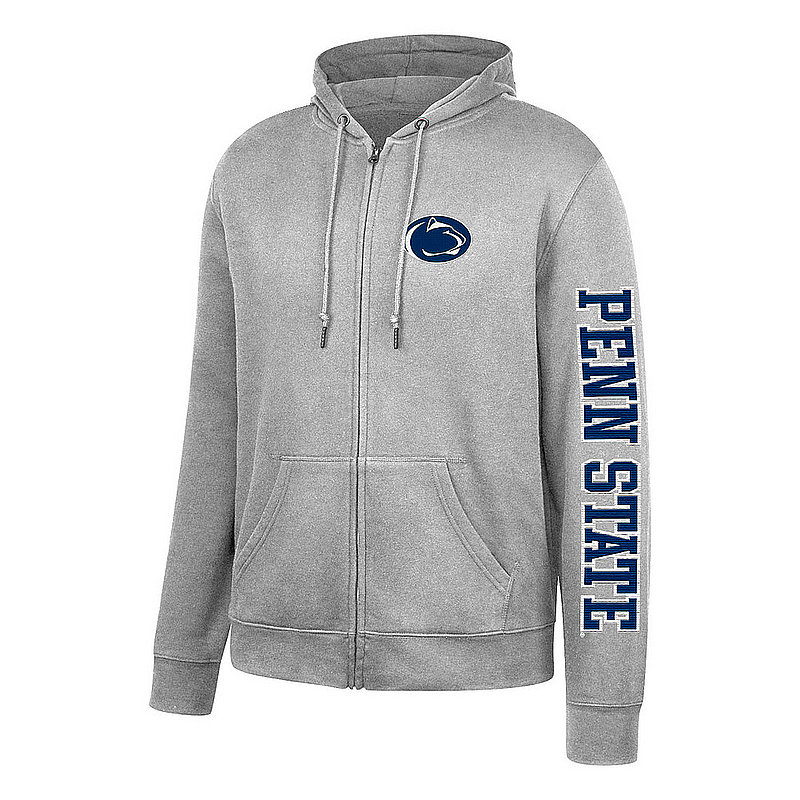 Penn State Grey Embroidered Full Zip Sweatshirt with Hood