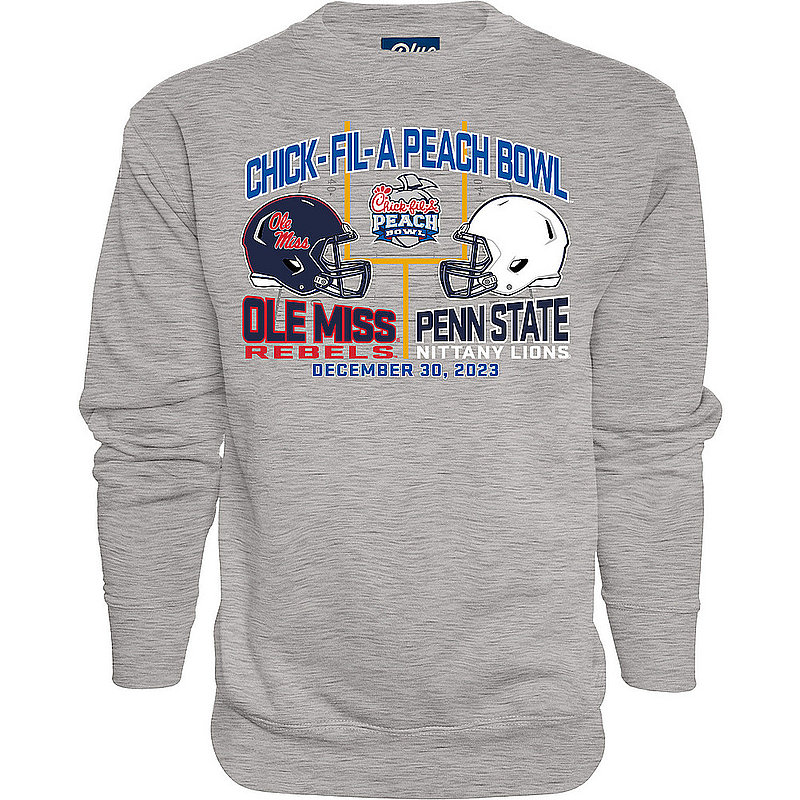 Blue 84 Penn State Nittany Lions 2023 Peach Bowl Dueling Crewneck Sweatshirt Heather Grey Nittany Lions (PSU) (Blue 84 )