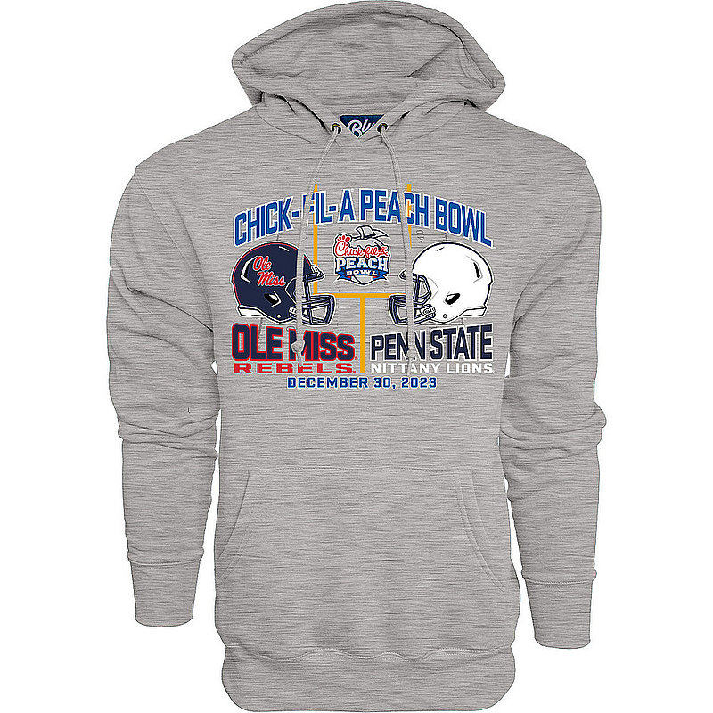 Blue 84 Penn State Nittany Lions 2023 Peach Bowl Dueling Hooded Sweatshirt Heather Grey Nittany Lions (PSU) (Blue 84 )