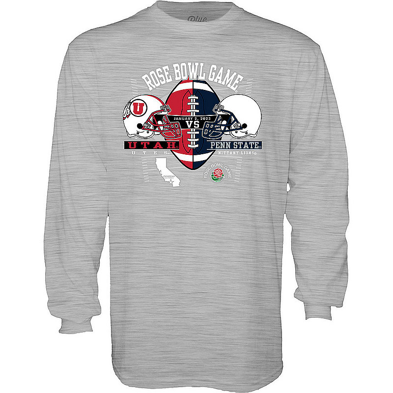 Blue 84 Penn State Nittany Lions 2023 Rose Bowl Dueling Long Sleeve Tee Heather Grey Nittany Lions (PSU) (Blue 84 )