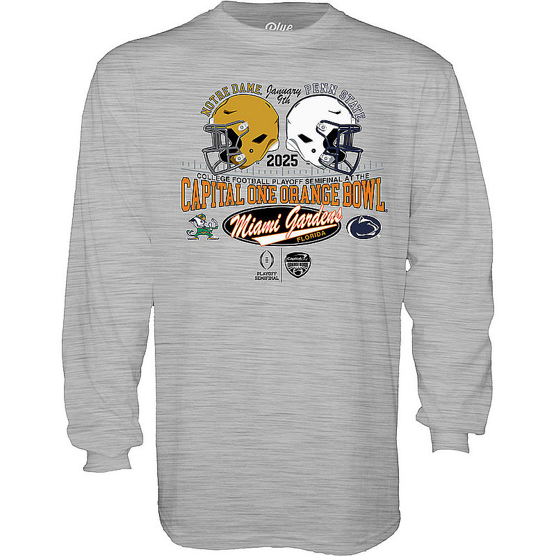 Blue 84 Penn State Nittany Lions 2025 Orange Bowl Dueling Helmet Long Sleeve Tee Grey Nittany Lions (PSU) (Blue 84 )