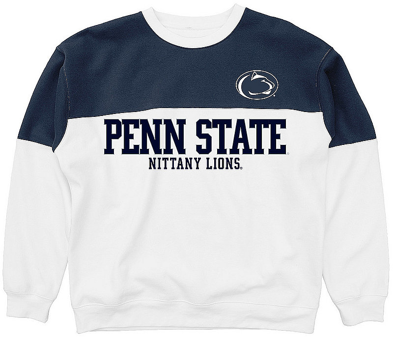 Penn State Nittany Lions Contrast Yoke White Crewneck Sweatshirt 