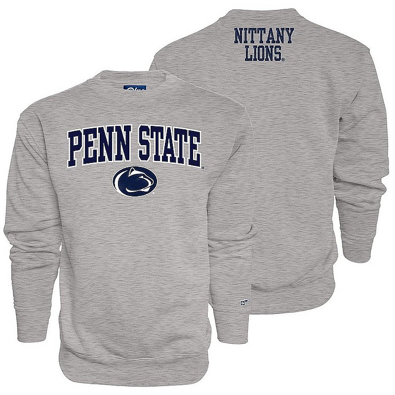 Penn State Nittany Lions Embroidered Crewneck Sweatshirt Heather Grey