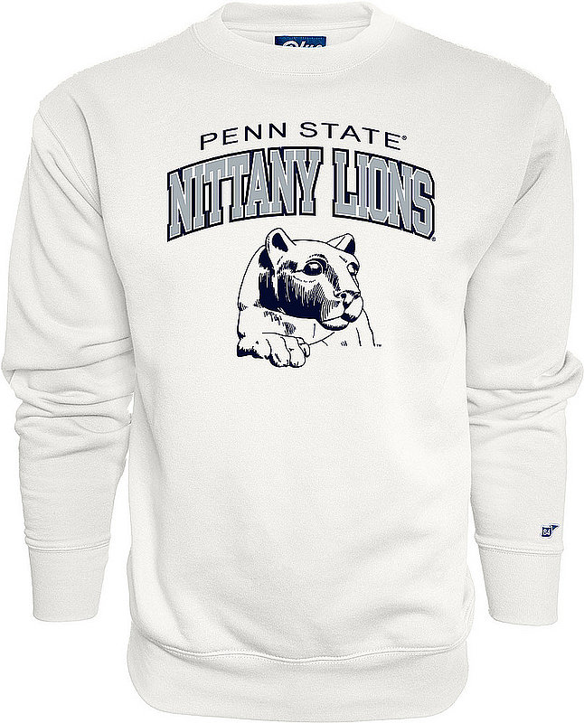 Blue 84 Penn State Nittany Lions Vintage Statue Puff Ink White Crewneck Sweatshirt Nittany Lions (PSU) (Blue 84 )