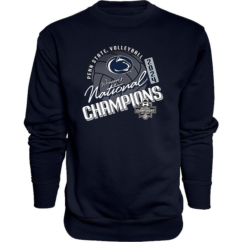 Blue 84 Penn State Nittany Lions Women's Volleyball 2024 National Champs Crewneck Sweatshirt Navy Nittany Lions (PSU) (Blue 84 )
