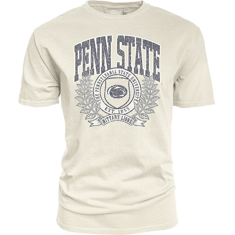 Penn State University Shield Puff Ink Ivory Dyed Ringspun Tee 