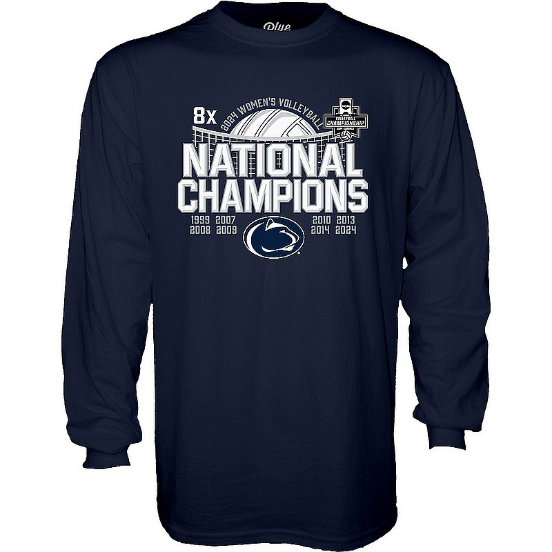 Blue 84 Penn State Women's Volleyball 2024 8X National Champs Long Sleeve T-Shirt Navy Nittany Lions (PSU) (Blue 84)