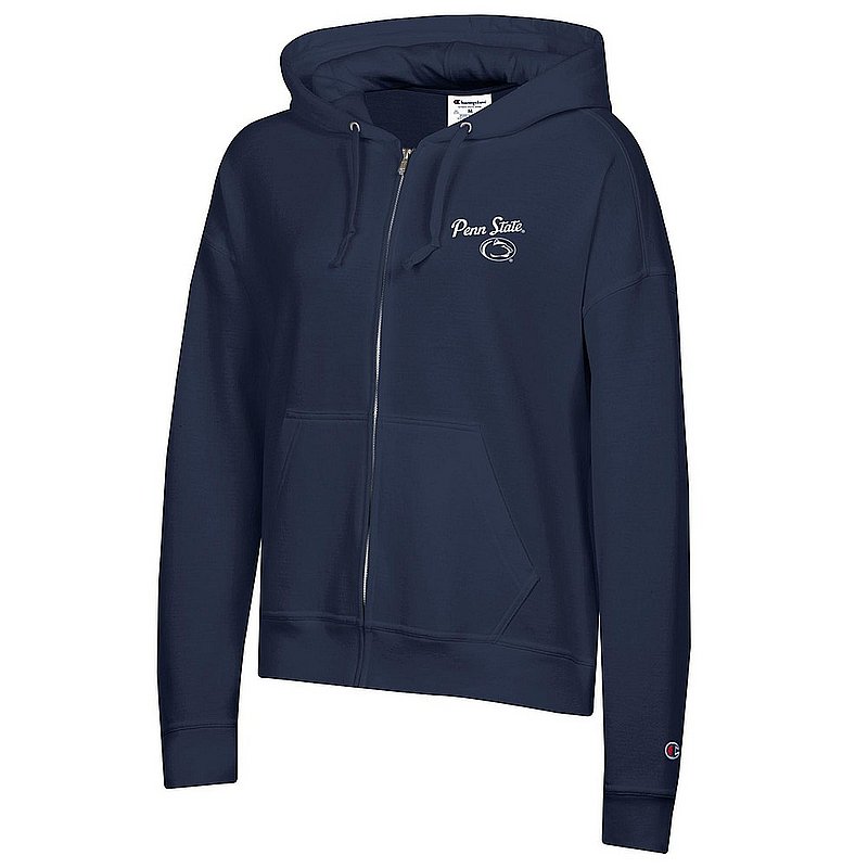 Champion Penn State Women's Navy Fleece Full Zip Hooded Sweatshirt Nittany Lions (PSU) (Champion )