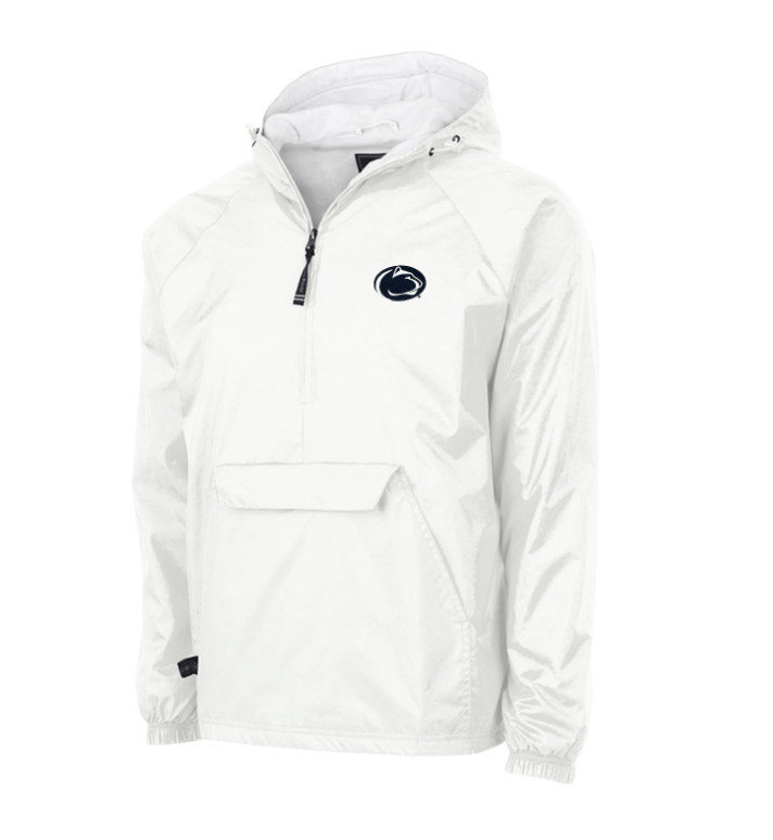 Penn State Classic Solid White Pullover Rain Jacket