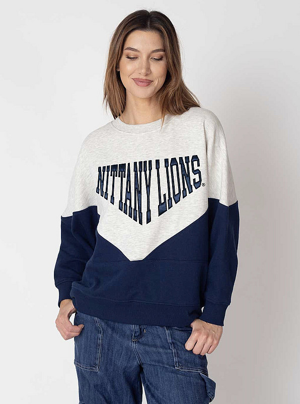 Chicka D Penn State Nittany Lions Satin Appliqué Embroidered Sweatshirt Nittany Lions (PSU) (Chicka D)
