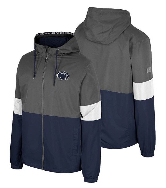 Colosseum Penn State Color Block Mens Full Zip Hooded Jacket Nittany Lions (PSU) (Colosseum )
