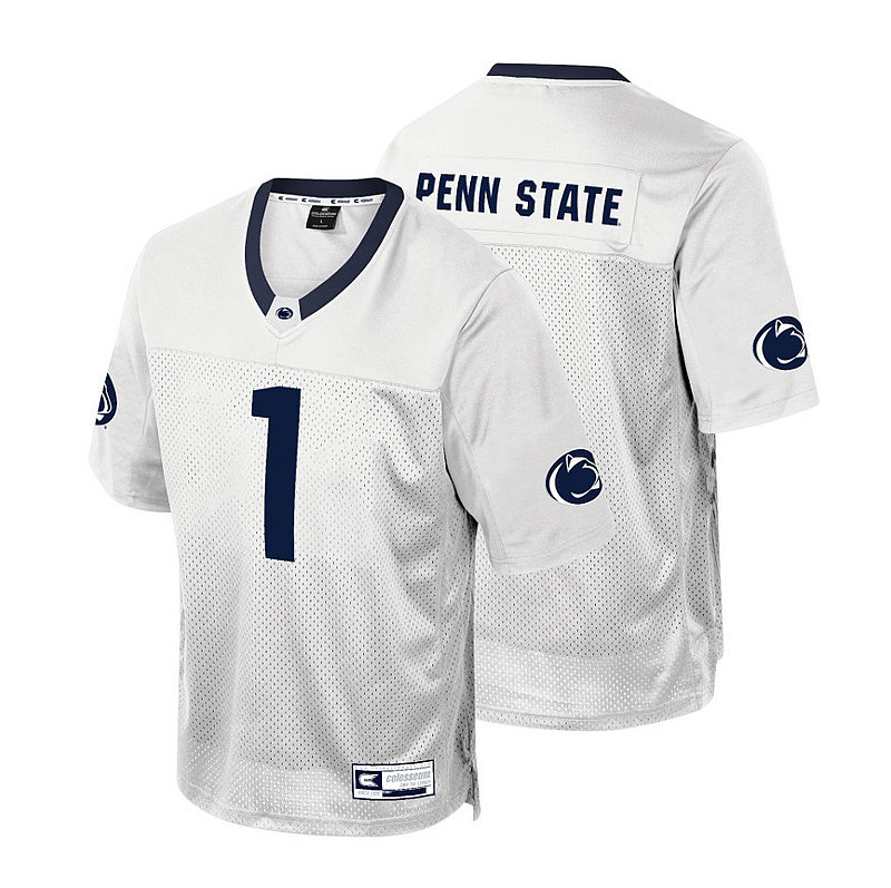 Colosseum Penn State Mens #1 Field Time White Football Jersey Nittany Lions (PSU) (Colosseum)