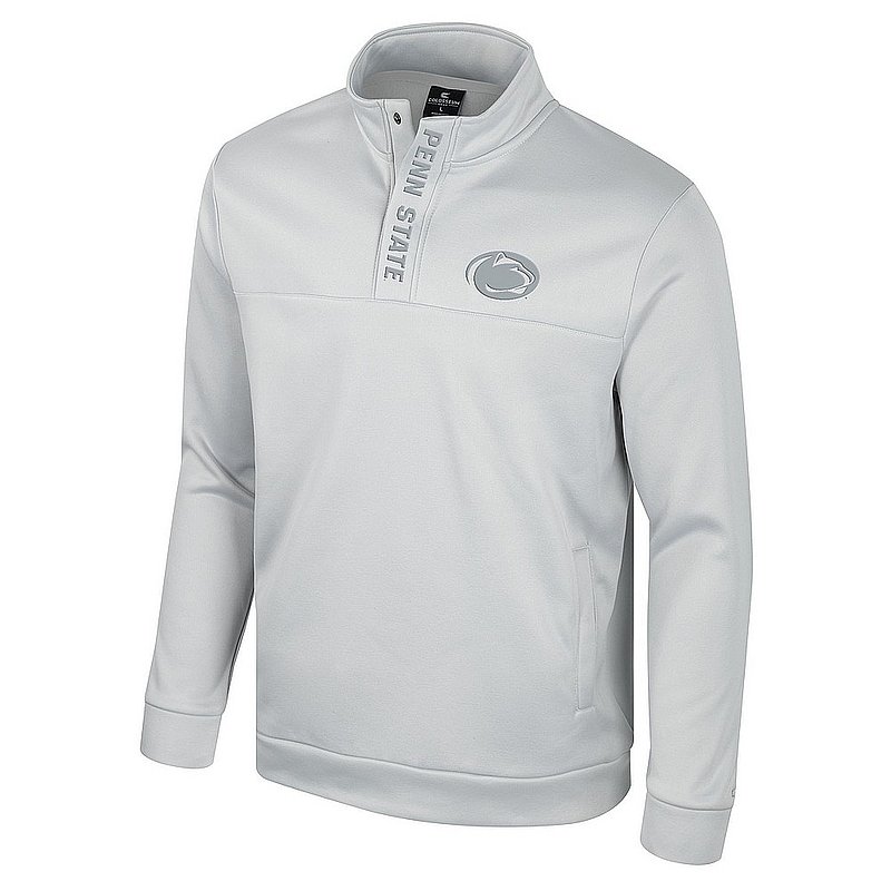Colosseum Penn State Mens Performance Fleece Grey Tonal Quarter Snap Sweatshirt Nittany Lions (PSU) (Colosseum )