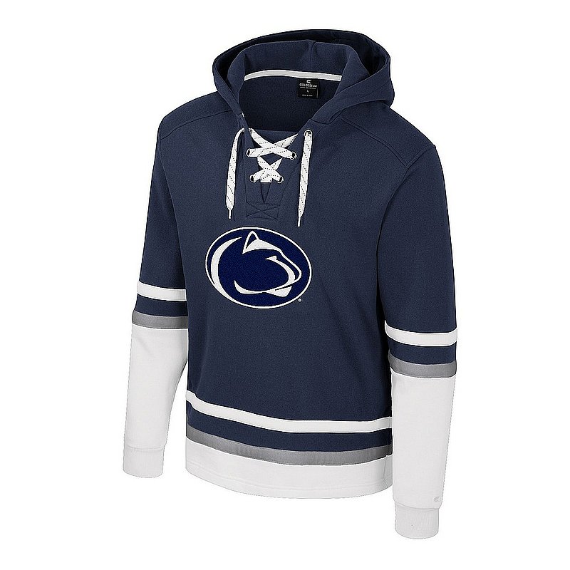 Colosseum Penn State Nittany Lions Mens Lace Up Embroidered Hockey Hooded Sweatshirt Nittany Lions (PSU) (Colosseum )