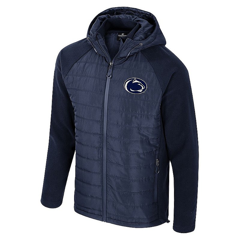 Colosseum Penn State Nittany Lions Mens Navy Quilted Full-Zip Hooded Jacket Nittany Lions (PSU) (Colosseum )