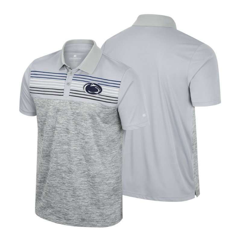 Penn State Nittany Lions Mens Nickel Grey Static Polo 