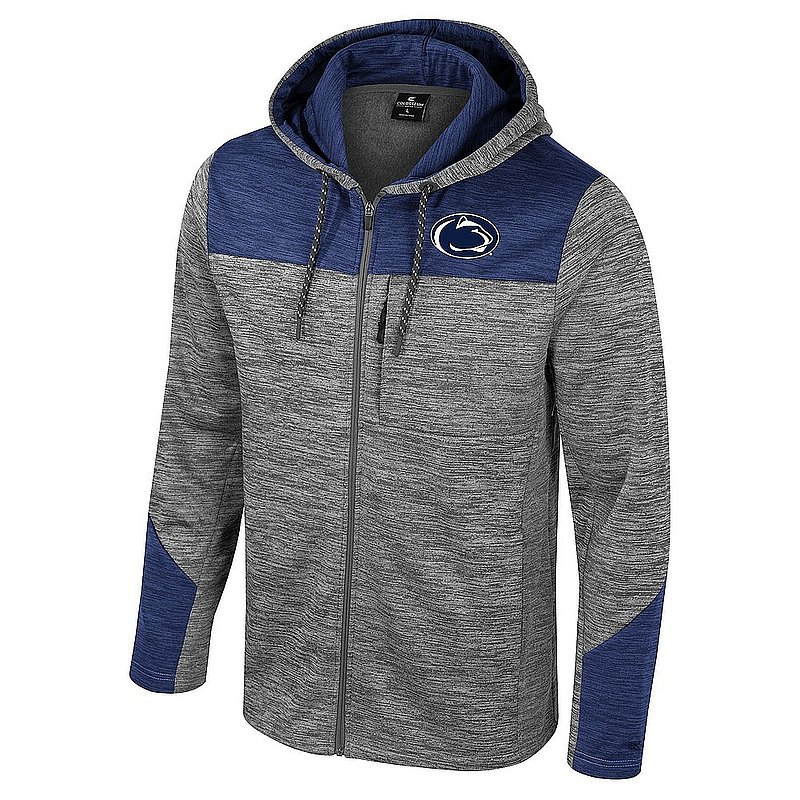 Colosseum Penn State Nittany Lions Mens Performance Dozer Nickel Grey Full Zip Sweatshirt Nittany Lions (PSU) (Colosseum)