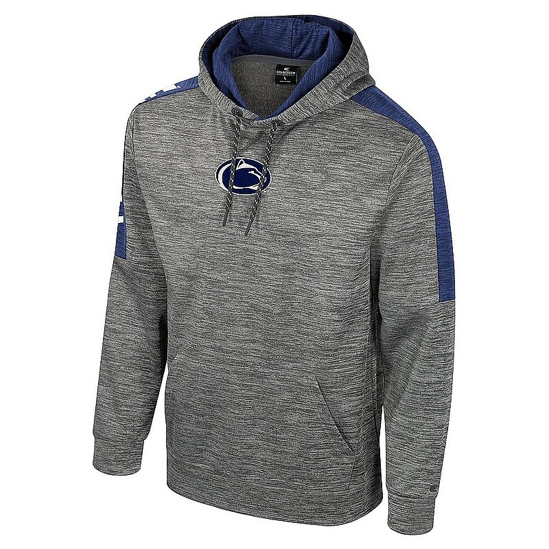 Colosseum Penn State Nittany Lions Mens Performance Dozer Nickel Grey Pullover Hoodie Nittany Lions (PSU) (Colosseum )