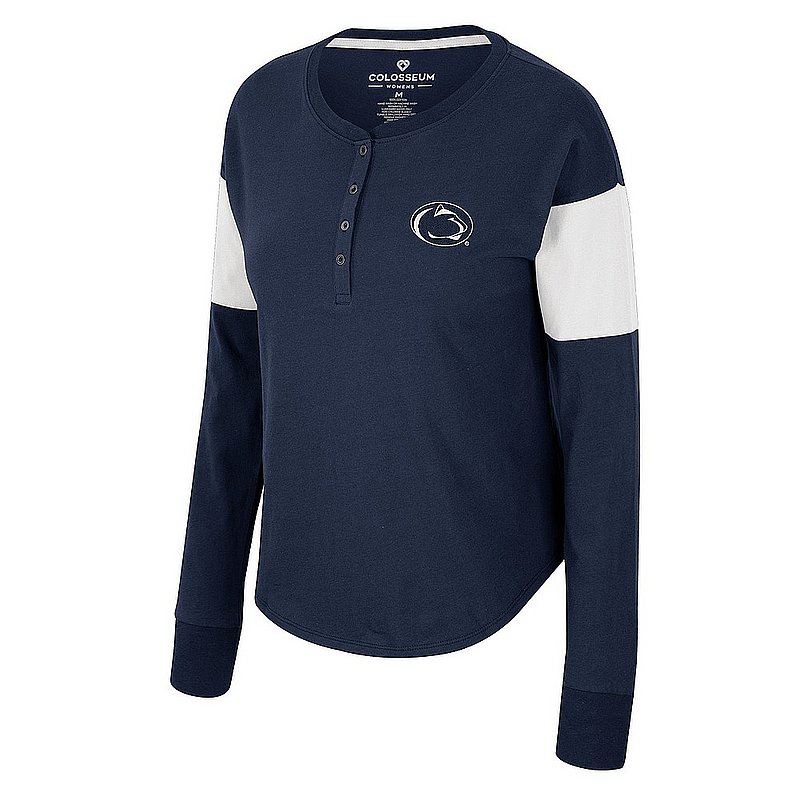 Colosseum Penn State Nittany Lions Women's Navy Henley Long Sleeve Tee Nittany Lions (PSU) (Colosseum )