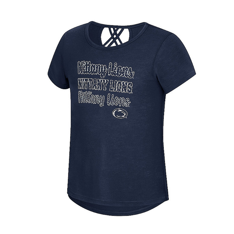 Penn State Nittany Lions Youth Girls Strappy Navy Tee
