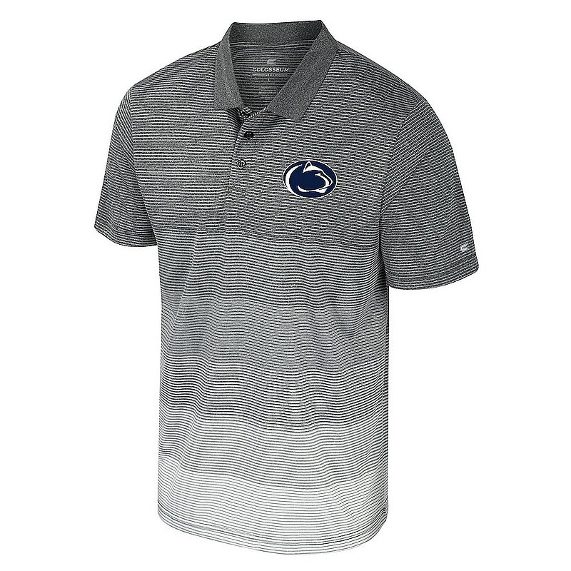 Colosseum Penn State Striped Gradient Grey Performance Polo Nittany Lions (PSU) (Colosseum)