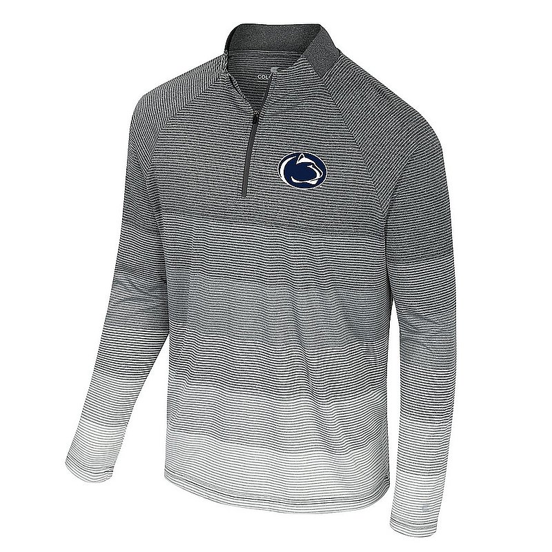 Penn State Striped Gradient Grey Performance Quarter Zip WIndshirt