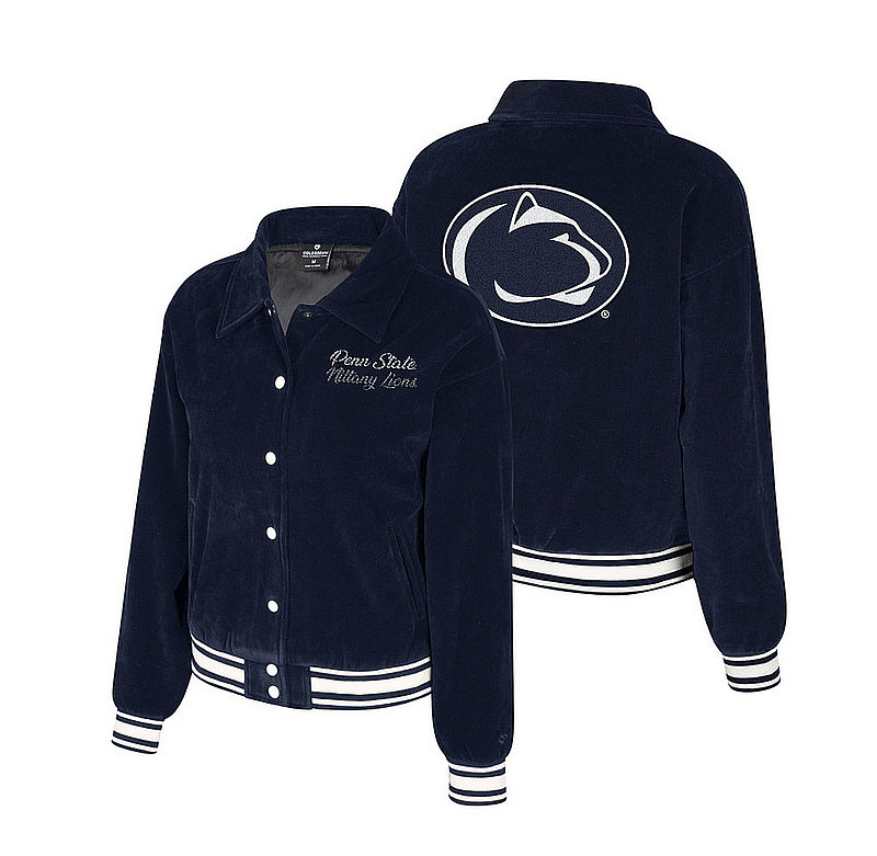 Penn State Women's Corduroy Navy Bomber Jacket 