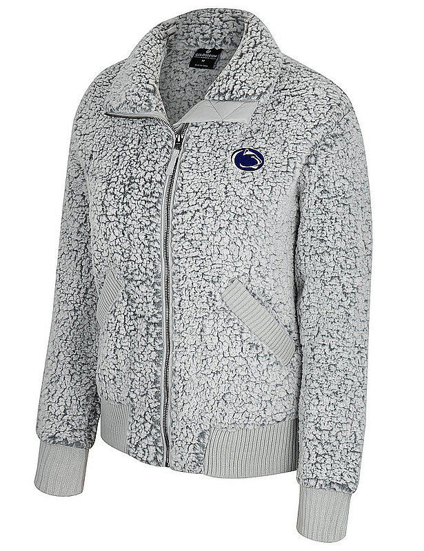 Colosseum Penn State Women's Heather Grey Sherpa Full Zip Jacket Nittany Lions (PSU) (Colosseum )