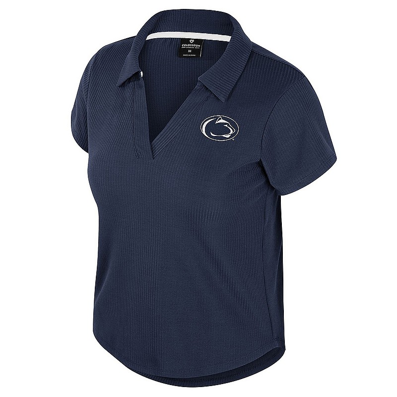Colosseum Penn State Women’s Ribbed V-Neck Navy Polo Nittany Lions (PSU) (Colosseum )
