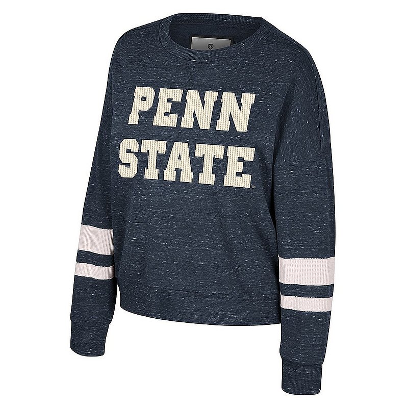 Colosseum Penn State Women's Speckled Yarn Waffle Crewneck Sweatshirt Nittany Lions (PSU) (Colosseum )