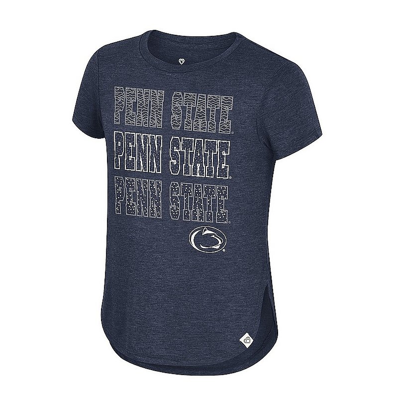 Colosseum Penn State Youth Girls Heather Navy Short Sleeve Tee Nittany Lions (PSU) (Colosseum )