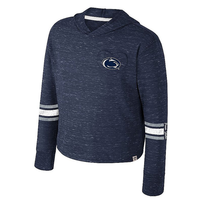 Penn State Youth Girls Speckled Yarn Hooded Long Sleeve 