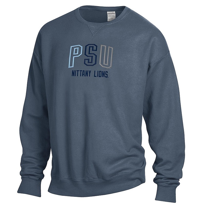 Comfort Wash Penn State 3D Embroidered Comfort Wash Crewneck Anchor Slate Nittany Lions (PSU) (Comfort Wash )