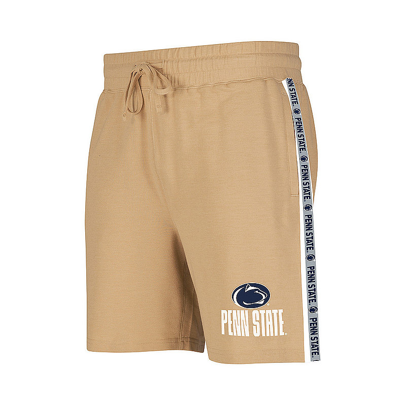 Concept Sports Penn State Mens Tan Terry Team Stripe Shorts Nittany Lions (PSU) (Concept Sports)