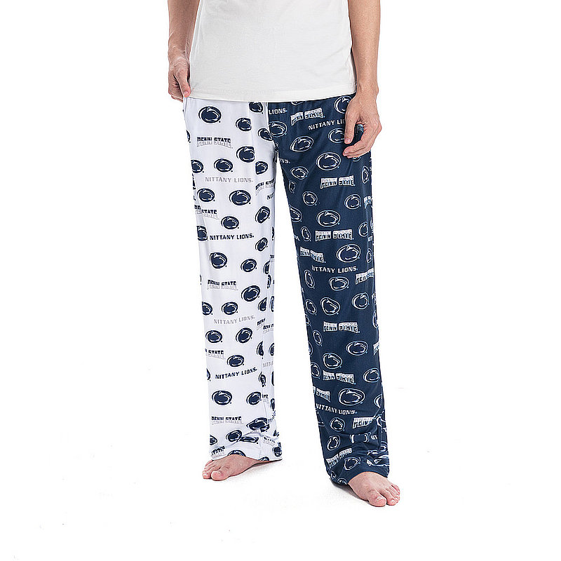 Concept Sports Penn State Nittany Lions Split Navy & White Super Soft Pajama Pants Nittany Lions (PSU) (Concept Sports)