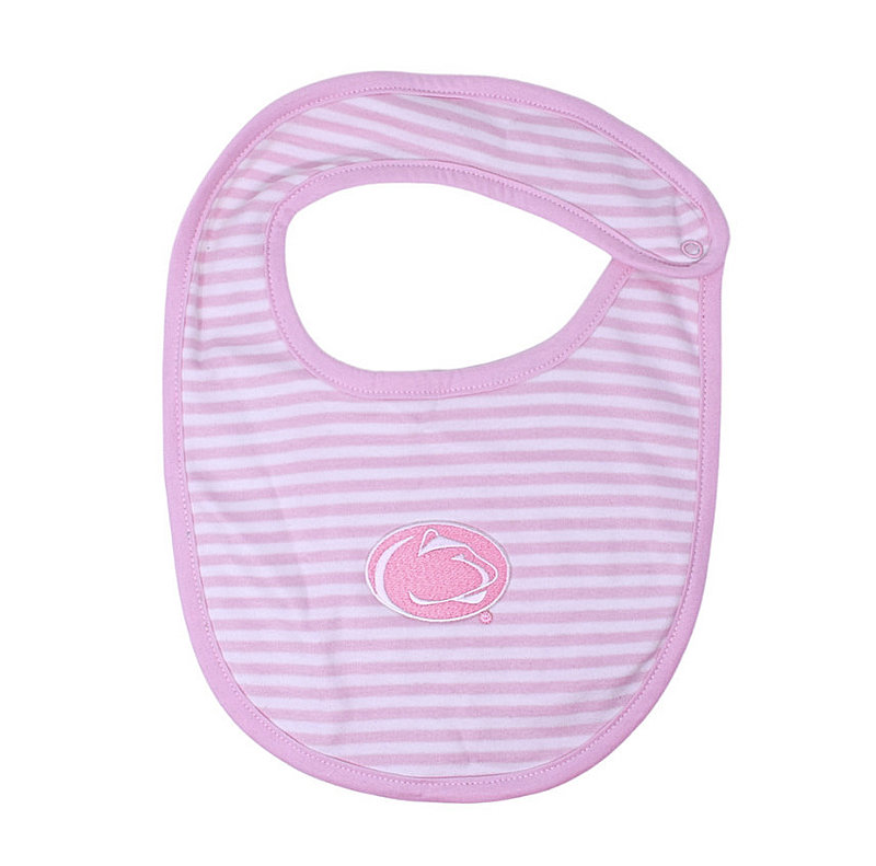 Penn State Pink Striped Baby Bib 