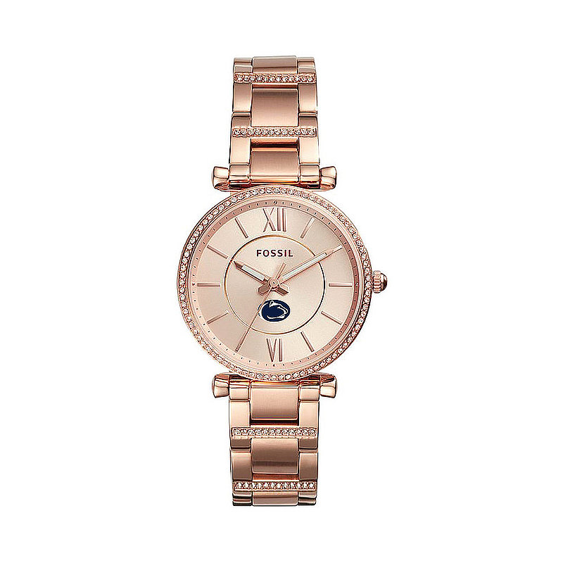 FOSSIL Penn State Ladies Three-Hand Rose Gold-Tone Stainless Steel Watch Nittany Lions (PSU) (FOSSIL)
