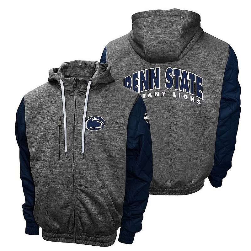 Franchise Club Penn State Nittany Lions Grid Game Full Zip Jacket Hoodie Heather Charcoal Nittany Lions (PSU) (Franchise Club)