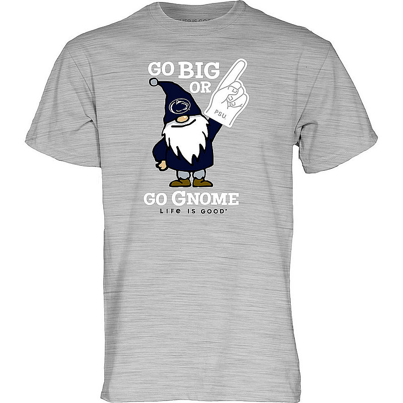 Life is Good Penn State Go Big Or Go Gnome Heather Grey T-Shirt Nittany Lions (PSU) (Life is Good )