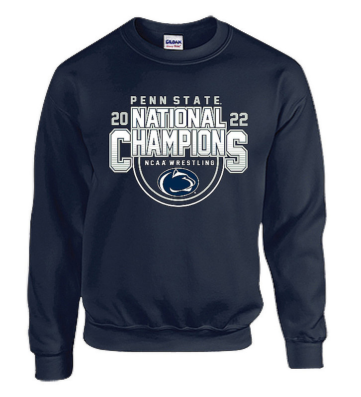 Penn State 2022 Wrestling NCAA National Champions Crewneck Sweatshirt Navy