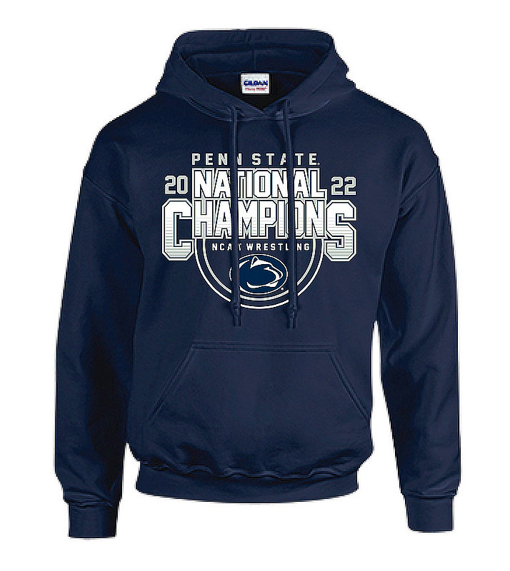 Penn State 2022 Wrestling NCAA National Champions Hooded Sweatshirt Navy Nittany Lions (PSU) 