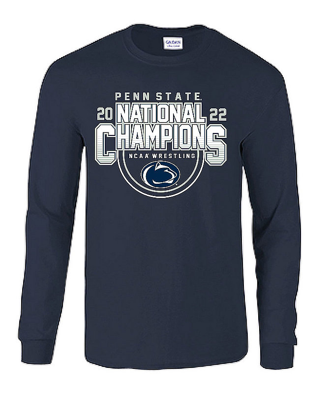 Penn State 2022 Wrestling NCAA National Champions Long Sleeve T-Shirt Navy Nittany Lions (PSU) 