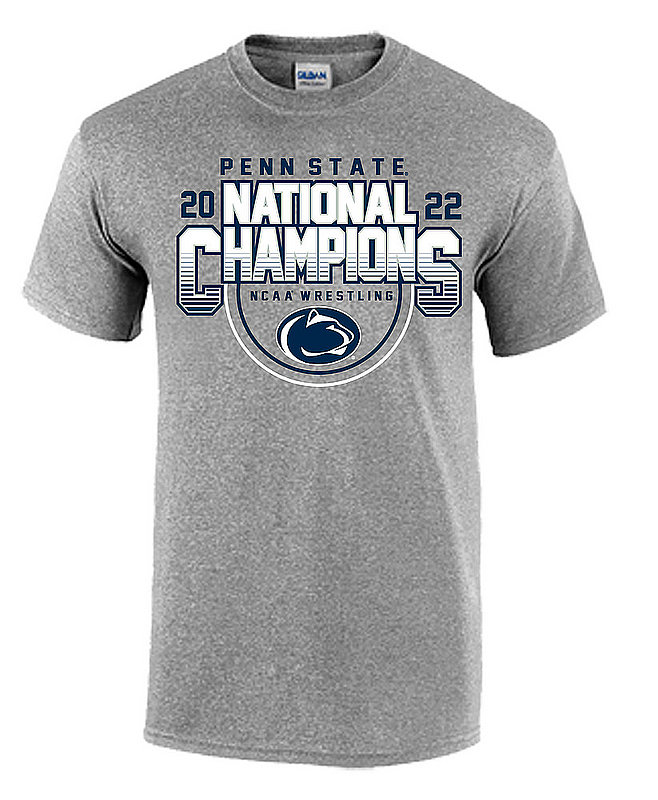 Penn State 2022 Wrestling NCAA National Champions T-Shirt Grey