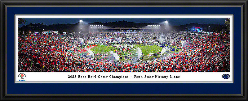 Penn State 2023 Rose Bowl Champs - Victory Celebration Panorama Deluxe Framed and Matted
