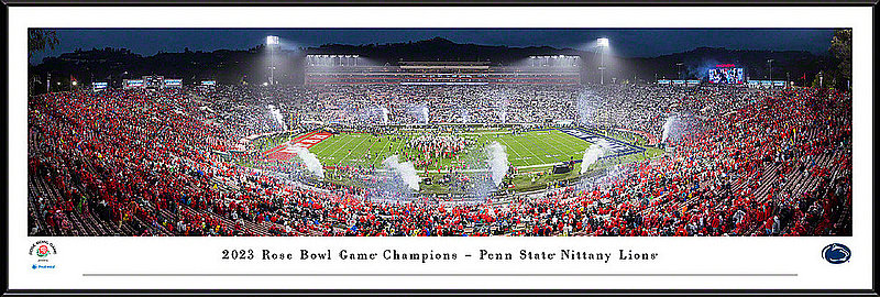 Penn State 2023 Rose Bowl Champs - Victory Celebration Panorama Standard Frame Nittany Lions (PSU) 