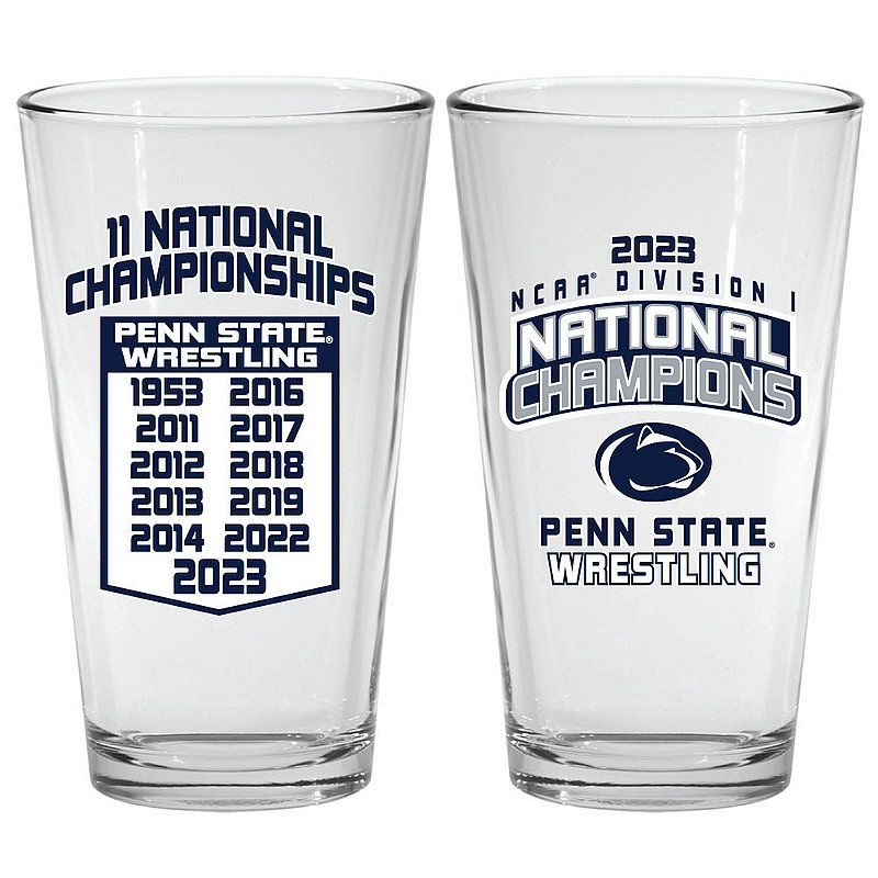 Penn State 2023 Wrestling NCAA National Champions Pint Glass Nittany Lions (PSU) 