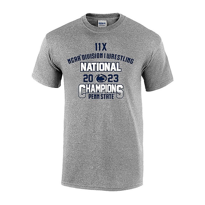Penn State 2023 Wrestling NCAA National Champions T-Shirt Grey	
