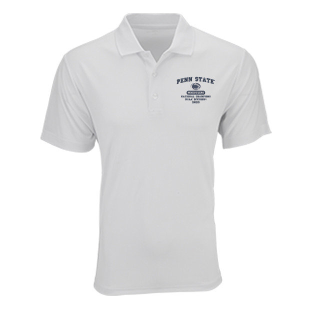 Penn State 2023 Wrestling NCAA National Champions White Performance Polo Nittany Lions (PSU) 