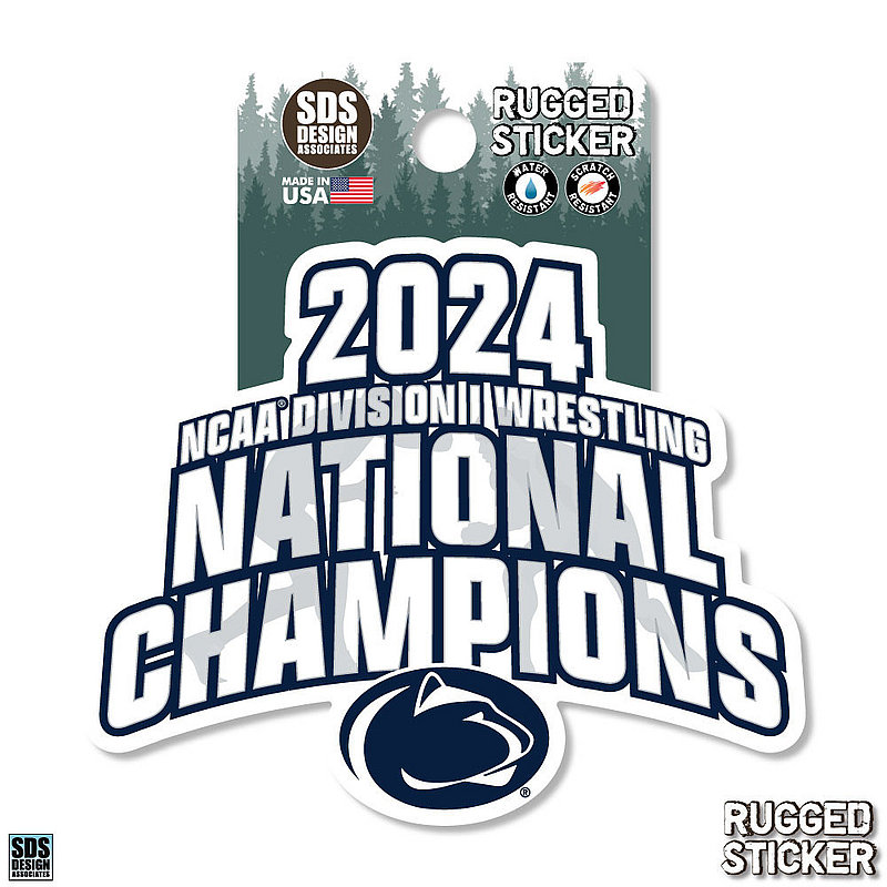 Penn State 2024 12X Wrestling National Champions Rugged Sticker